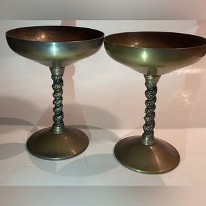 Vintage F.B. Rogers Silverplate Martini Champagne Goblet Chalice Spain Set of 2